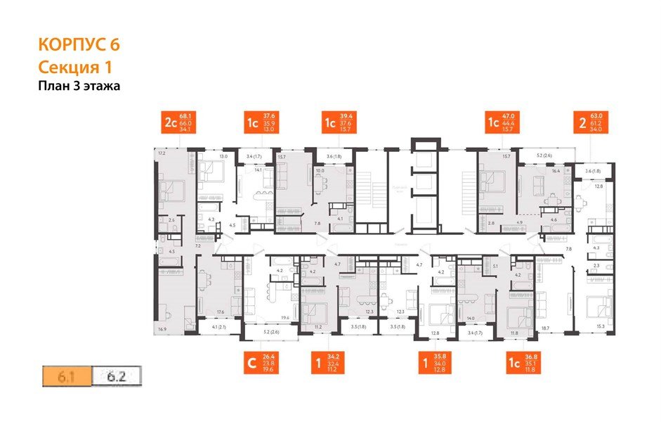 Фото №9: 2-комнатная квартира 68 м² - Краснодар, ЖК Все Свои Вип, Центральный внутригородской округ, Табачная Фабрика, мкр. жилой комплекс Все Свои, ул. Колхозная, 5/2