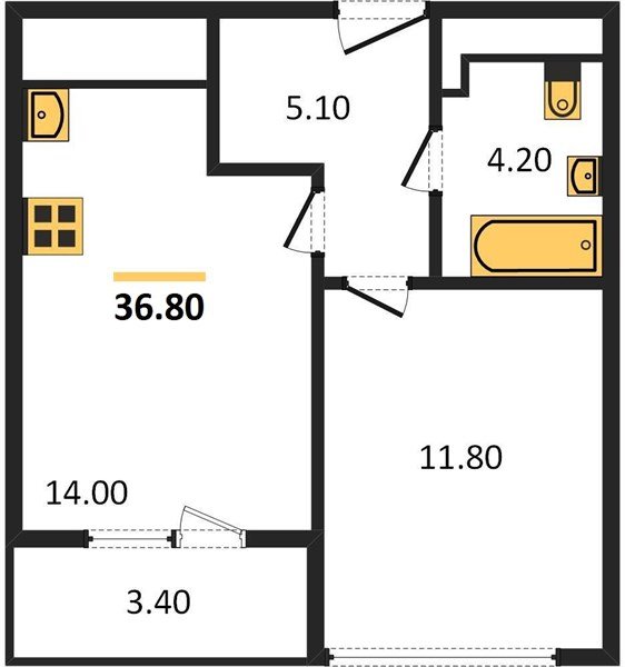 Фото №1: 1-комнатная квартира 36 м² - Краснодар, ЖК Все Свои Вип, Центральный внутригородской округ, Табачная Фабрика, мкр. жилой комплекс Все Свои, ул. Колхозная, 5/2