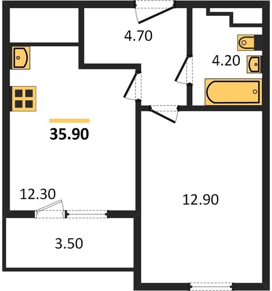 Фото №1: 1-комнатная квартира 35 м² - Краснодар, ЖК Все Свои Вип, Центральный внутригородской округ, Табачная Фабрика, мкр. жилой комплекс Все Свои, ул. Колхозная, 5/2