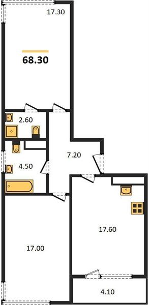 Фото №1: 2-комнатная квартира 67 м² - Краснодар, ЖК Все Свои Вип, Центральный внутригородской округ, Табачная Фабрика, мкр. жилой комплекс Все Свои, ул. Колхозная, 5/2
