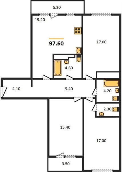 Фото №1: 3-комнатная квартира 97 м² - Краснодар, ЖК Все Свои Вип, Центральный внутригородской округ, Табачная Фабрика, мкр. жилой комплекс Все Свои, ул. Колхозная, 5/2
