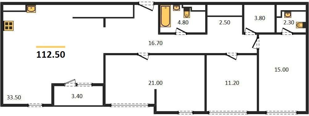 Фото №1: 3-комнатная квартира 112 м² - Краснодар, ЖК Все Свои Вип, Центральный внутригородской округ, Табачная Фабрика, мкр. жилой комплекс Все Свои, ул. Колхозная, 5/2