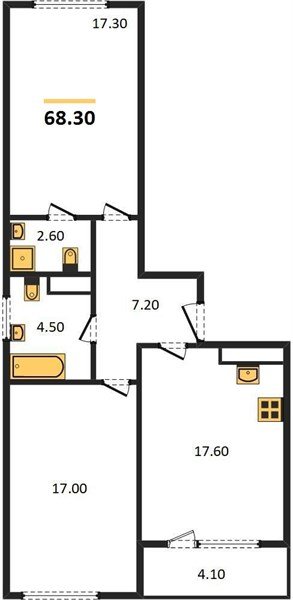 Фото №1: 2-комнатная квартира 66 м² - Краснодар, ЖК Все Свои Вип, Центральный внутригородской округ, Табачная Фабрика, мкр. жилой комплекс Все Свои, ул. Колхозная, 5/2