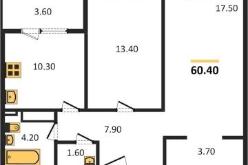 Фото №1: 2-комнатная квартира 60 м² - Краснодар, мкр. жилой комплекс Все Свои, ул. Колхозная, 5/2
