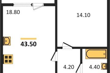 Фото №1: 1-комнатная квартира 43 м² - Краснодар, мкр. жилой комплекс Все Свои, ул. Колхозная, 5/2
