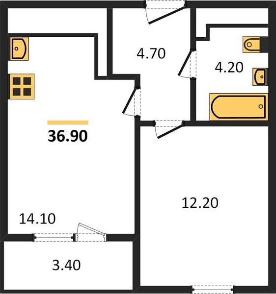 Фото №1: 1-комнатная квартира 36 м² - Краснодар, ЖК Все Свои Вип, Центральный внутригородской округ, Табачная Фабрика, мкр. жилой комплекс Все Свои, ул. Колхозная, 5/2