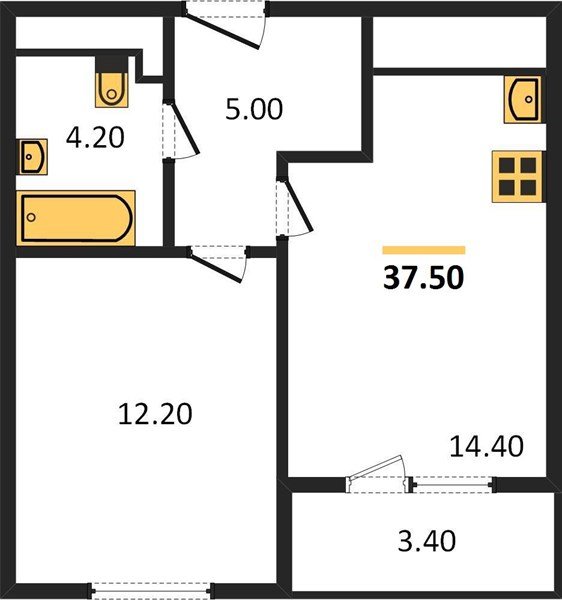 Фото №1: 1-комнатная квартира 37 м² - Краснодар, ЖК Все Свои Вип, Центральный внутригородской округ, Табачная Фабрика, мкр. жилой комплекс Все Свои, ул. Колхозная, 5/2