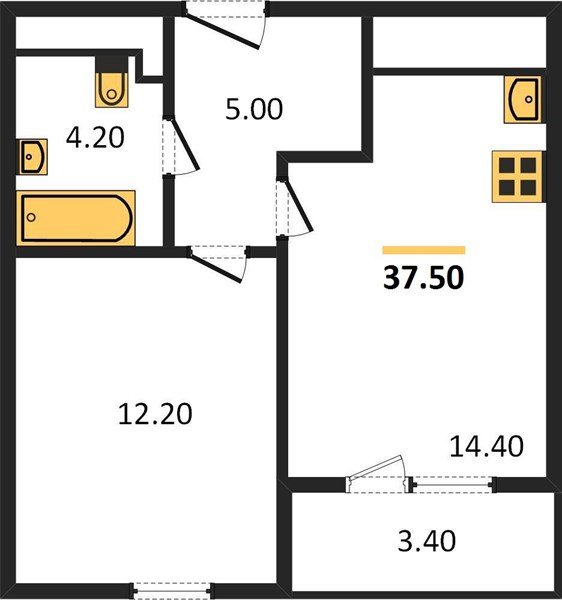Фото №1: 1-комнатная квартира 37 м² - Краснодар, ЖК Все Свои Вип, Центральный внутригородской округ, Табачная Фабрика, мкр. жилой комплекс Все Свои, ул. Колхозная, 5/2
