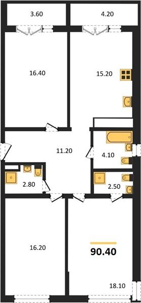 Фото №1: 3-комнатная квартира 90 м² - Краснодар, ЖК Все Свои Вип, Центральный внутригородской округ, Табачная Фабрика, мкр. жилой комплекс Все Свои, ул. Колхозная, 5/2