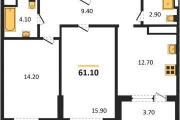 Фото №1: 2-комнатная квартира 60 м² - Краснодар, мкр. жилой комплекс Все Свои, ул. Колхозная, 5/2