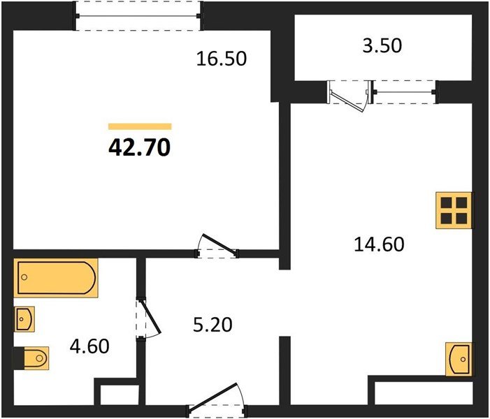 Фото №1: 1-комнатная квартира 42 м² - Краснодар, ЖК Все Свои Вип, Центральный внутригородской округ, Табачная Фабрика, мкр. жилой комплекс Все Свои, ул. Колхозная, 5/2