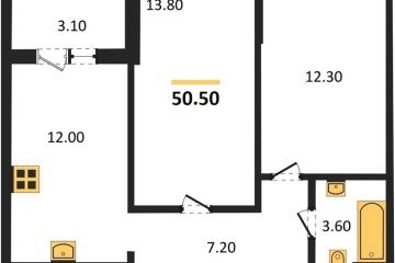 Фото №1: 2-комнатная квартира 50 м² - Краснодар, мкр. жилой комплекс Все Свои, ул. Колхозная, 5/2