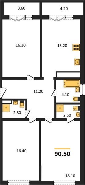 Фото №1: 3-комнатная квартира 89 м² - Краснодар, ЖК Все Свои Вип, Центральный внутригородской округ, Табачная Фабрика, мкр. жилой комплекс Все Свои, ул. Колхозная, 5/2