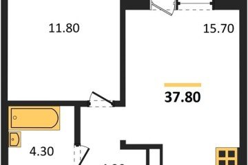 Фото №1: 1-комнатная квартира 37 м² - Краснодар, мкр. жилой комплекс Все Свои, ул. Колхозная, 5/2