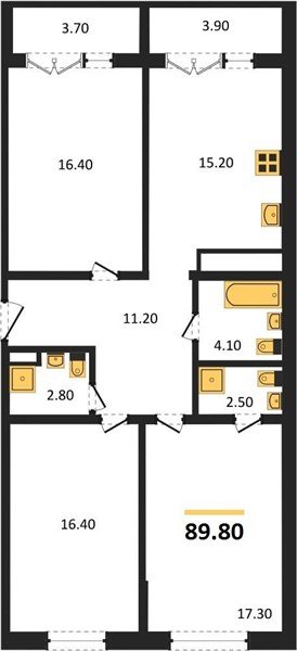 Фото №1: 3-комнатная квартира 89 м² - Краснодар, ЖК Все Свои Вип, Центральный внутригородской округ, Табачная Фабрика, мкр. жилой комплекс Все Свои, ул. Колхозная, 5/2