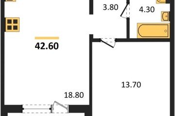 Фото №1: 1-комнатная квартира 41 м² - Краснодар, мкр. жилой комплекс Все Свои, ул. Колхозная, 5/2