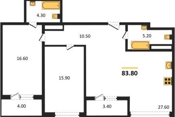 Фото №1: 2-комнатная квартира 82 м² - Краснодар, мкр. жилой комплекс Все Свои, ул. Колхозная, 5/2