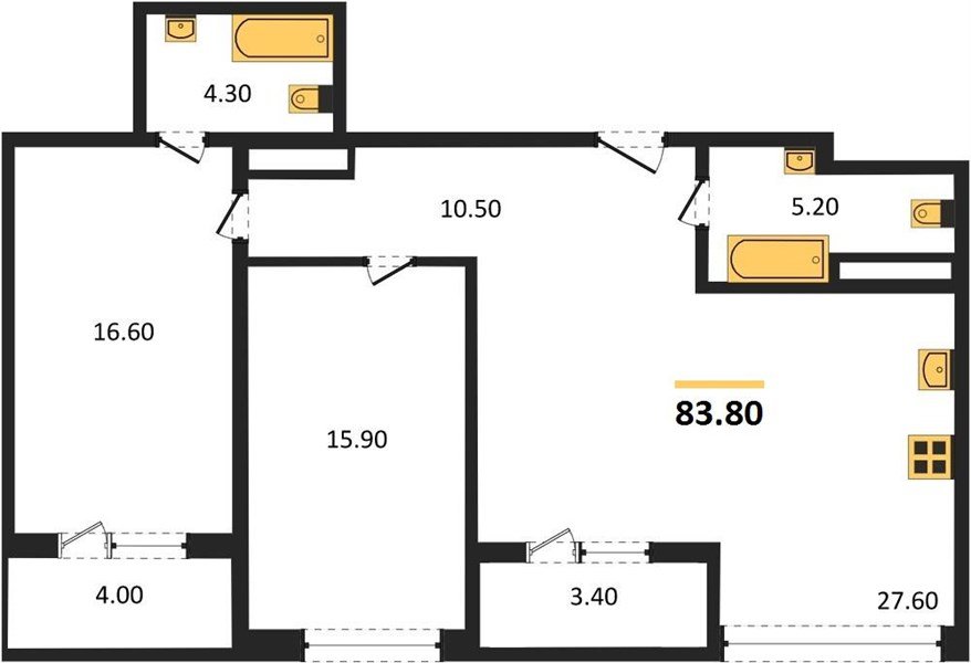 Фото №1: 2-комнатная квартира 82 м² - Краснодар, ЖК Все Свои Вип, Центральный внутригородской округ, Табачная Фабрика, мкр. жилой комплекс Все Свои, ул. Колхозная, 5/2