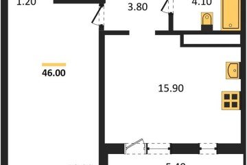 Фото №1: 1-комнатная квартира 46 м² - Краснодар, мкр. жилой комплекс Все Свои, ул. Колхозная, 5/2