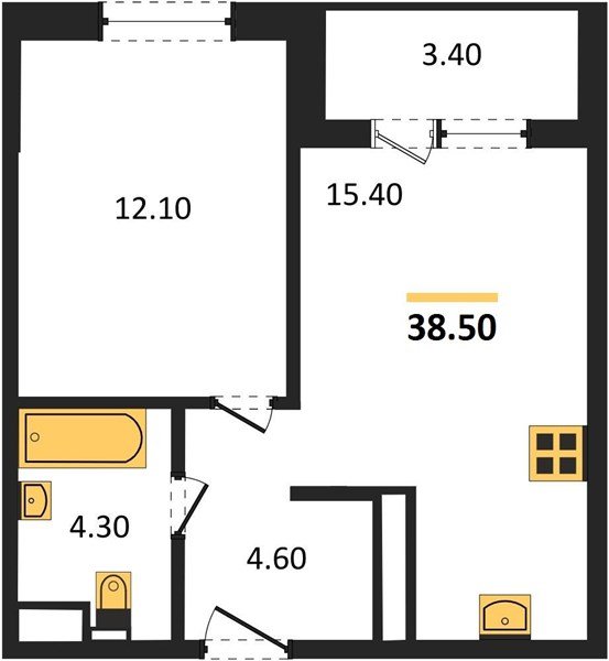 Фото №1: 1-комнатная квартира 38 м² - Краснодар, ЖК Все Свои Вип, Центральный внутригородской округ, Табачная Фабрика, мкр. жилой комплекс Все Свои, ул. Колхозная, 5/2