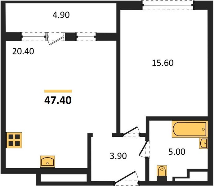 Фото №1: 1-комнатная квартира 47 м² - Краснодар, ЖК Все Свои Вип, Центральный внутригородской округ, Табачная Фабрика, мкр. жилой комплекс Все Свои, ул. Колхозная, 5/2