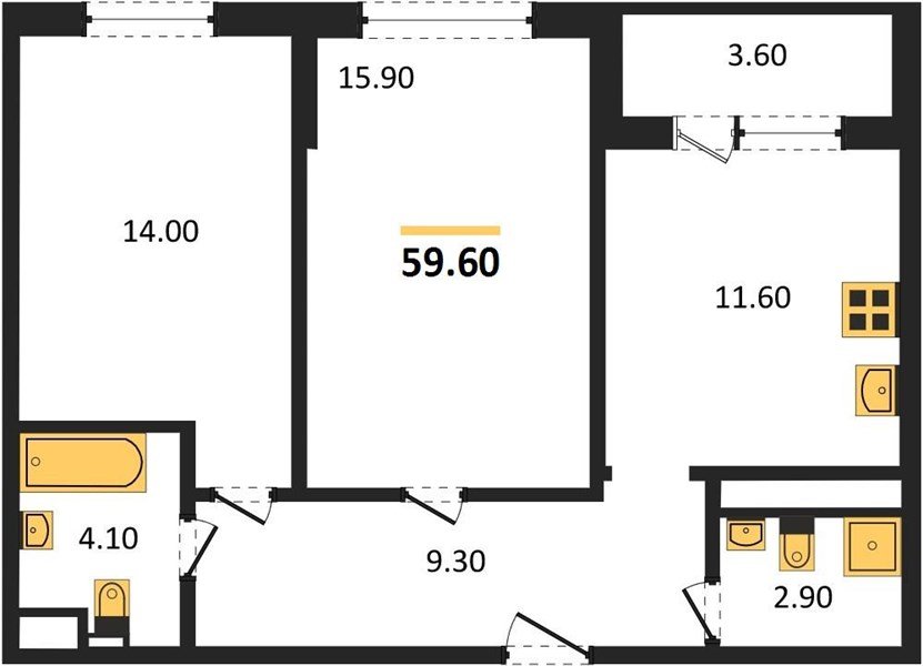 Фото №1: 2-комнатная квартира 59 м² - Краснодар, ЖК Все Свои Вип, Центральный внутригородской округ, Табачная Фабрика, мкр. жилой комплекс Все Свои, ул. Колхозная, 5/2