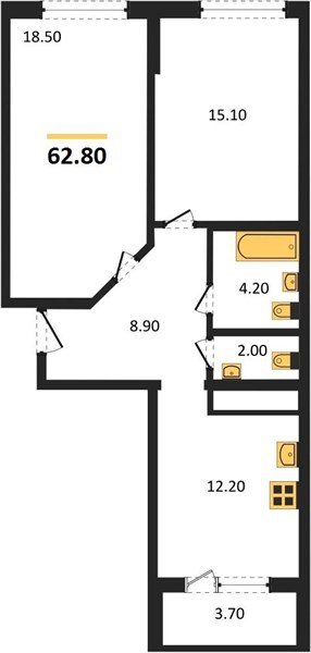 Фото №1: 2-комнатная квартира 62 м² - Краснодар, ЖК Все Свои Вип, Центральный внутригородской округ, Табачная Фабрика, мкр. жилой комплекс Все Свои, ул. Колхозная, 5/2
