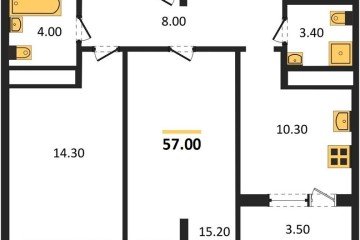 Фото №1: 2-комнатная квартира 56 м² - Краснодар, мкр. жилой комплекс Все Свои, ул. Колхозная, 5/2
