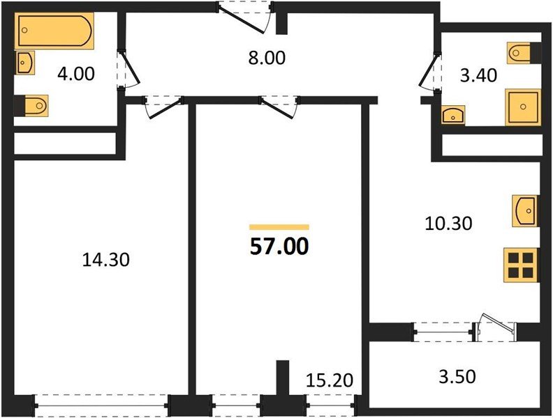 Фото №1: 2-комнатная квартира 56 м² - Краснодар, ЖК Все Свои Вип, Центральный внутригородской округ, Табачная Фабрика, мкр. жилой комплекс Все Свои, ул. Колхозная, 5/2