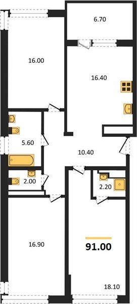 Фото №1: 3-комнатная квартира 90 м² - Краснодар, ЖК Все Свои Вип, Центральный внутригородской округ, Табачная Фабрика, мкр. жилой комплекс Все Свои, ул. Колхозная, 5/2