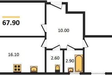 Фото №1: 2-комнатная квартира 67 м² - Краснодар, мкр. жилой комплекс Самолёт-5, ул. Ивана Беличенко, 97