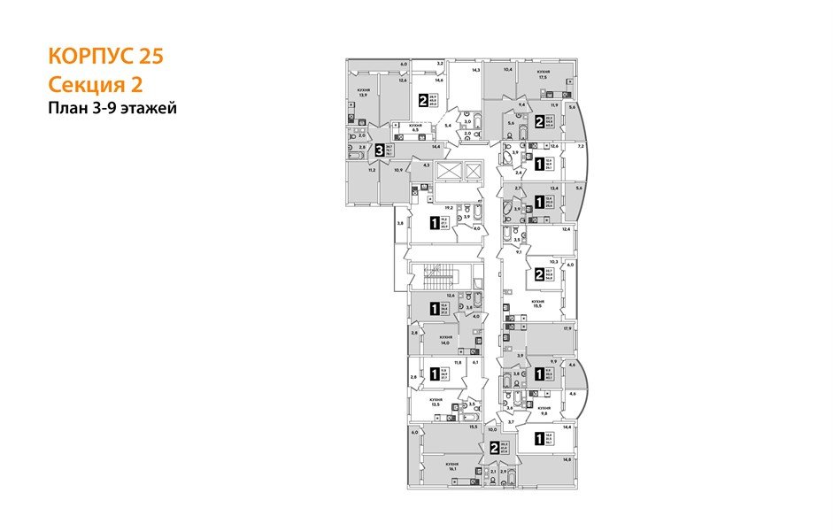 Фото №9: 3-комнатная квартира 78 м² - Краснодар, жилой комплекс Самолёт-5, ул. Ивана Беличенко, 97