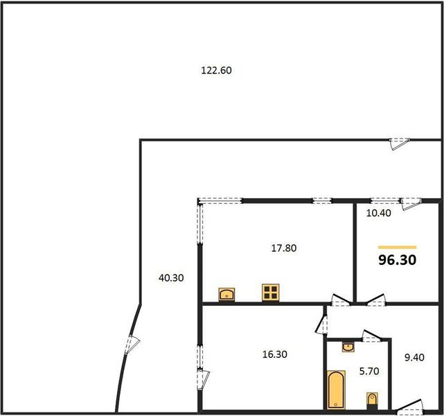 Фото №1: 2-комнатная квартира 96 м² - Краснодар, Прикубанский внутригородской округ, мкр. жилой комплекс Самолёт-5