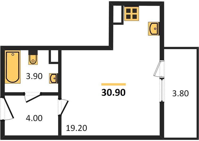 Фото №1: Студия 30 м² - Краснодар, жилой комплекс Самолёт-5, мкр. Прикубанский внутригородской округ, ул. Ивана Беличенко, 103к1