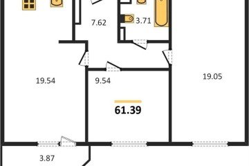 Фото №1: 2-комнатная квартира 63 м² - Краснодар, мкр. Камвольно-суконный Комбинат, 