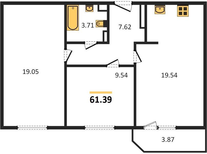 Фото №1: 2-комнатная квартира 63 м² - Краснодар, ЖК Урал, жилой комплекс Ural, Карасунский внутригородской округ, мкр. Камвольно-суконный Комбинат