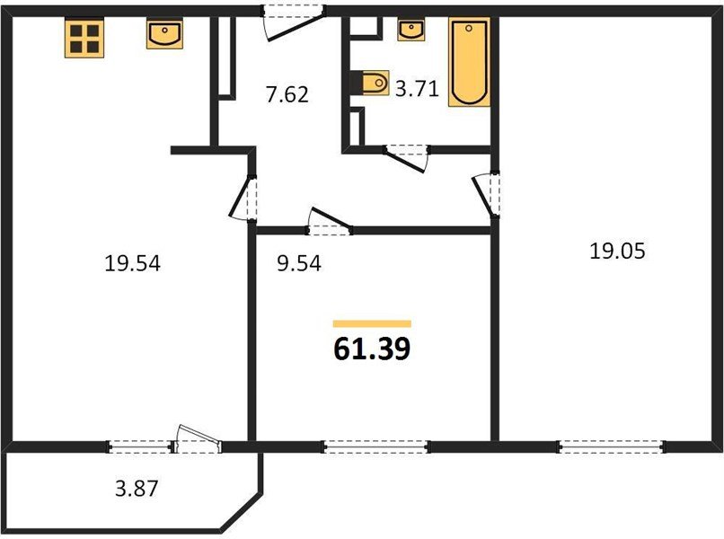 Фото №1: 2-комнатная квартира 63 м² - Краснодар, ЖК Урал, жилой комплекс Ural, Карасунский внутригородской округ, мкр. Камвольно-суконный Комбинат