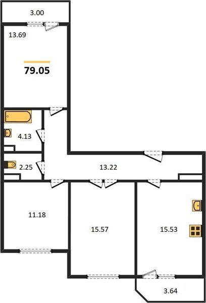 Фото №1: 3-комнатная квартира 80 м² - Краснодар, ЖК Урал, жилой комплекс Ural, Карасунский внутригородской округ, мкр. Камвольно-суконный Комбинат