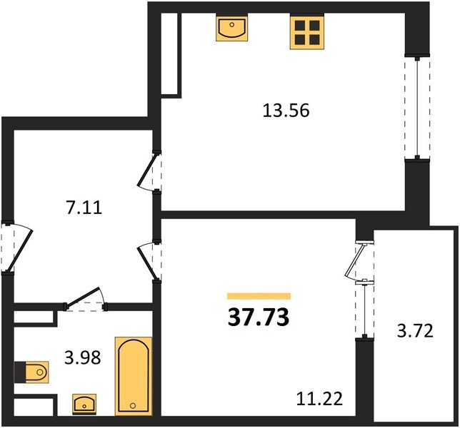 Фото №1: 1-комнатная квартира 38 м² - Краснодар, ЖК Урал, жилой комплекс Ural, Карасунский внутригородской округ, мкр. Камвольно-суконный Комбинат