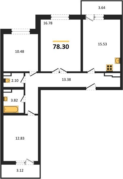 Фото №1: 3-комнатная квартира 78 м² - Краснодар, жилой комплекс Ural, 