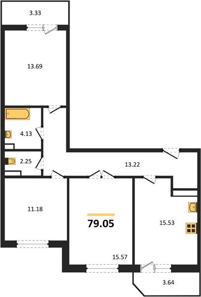Фото №1: 3-комнатная квартира 80 м² - Краснодар, ЖК Урал, жилой комплекс Ural, Карасунский внутригородской округ, мкр. Камвольно-суконный Комбинат