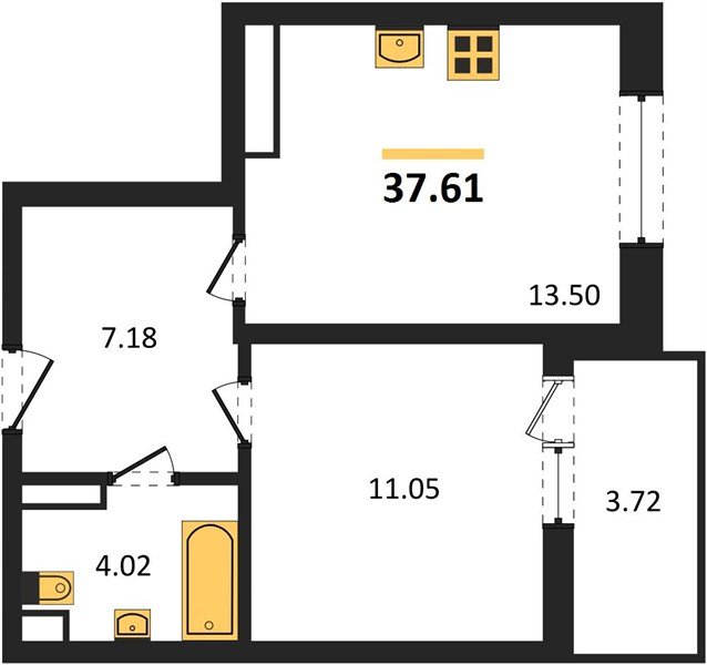 Фото №1: 1-комнатная квартира 39 м² - Краснодар, ЖК Урал, жилой комплекс Ural, Карасунский внутригородской округ, мкр. Камвольно-суконный Комбинат