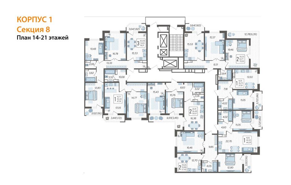 Фото №8: 1-комнатная квартира 39 м² - Краснодар, ЖК Урал, жилой комплекс Ural, Карасунский внутригородской округ, мкр. Камвольно-суконный Комбинат
