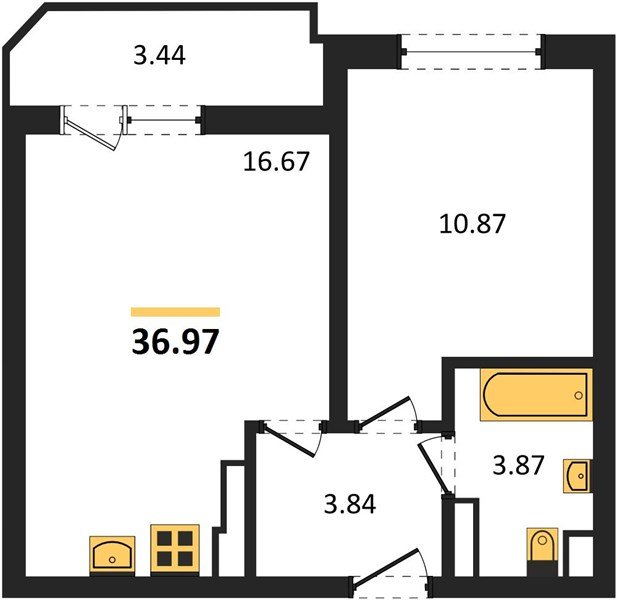 Фото №1: 1-комнатная квартира 37 м² - Краснодар, ЖК Урал, жилой комплекс Ural, Карасунский внутригородской округ, мкр. Камвольно-суконный Комбинат