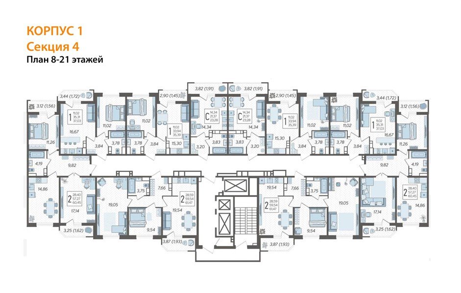 Фото №8: 2-комнатная квартира 61 м² - Краснодар, жилой комплекс Ural, 
