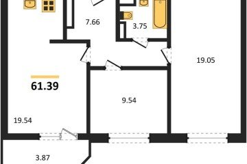 Фото №1: 2-комнатная квартира 61 м² - Краснодар, мкр. жилой комплекс Ural, 