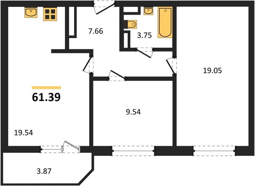 Фото №1: 2-комнатная квартира 61 м² - Краснодар, жилой комплекс Ural, 