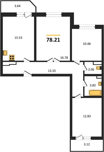 Фото №1: 3-комнатная квартира 78 м² - Краснодар, жилой комплекс Ural, 