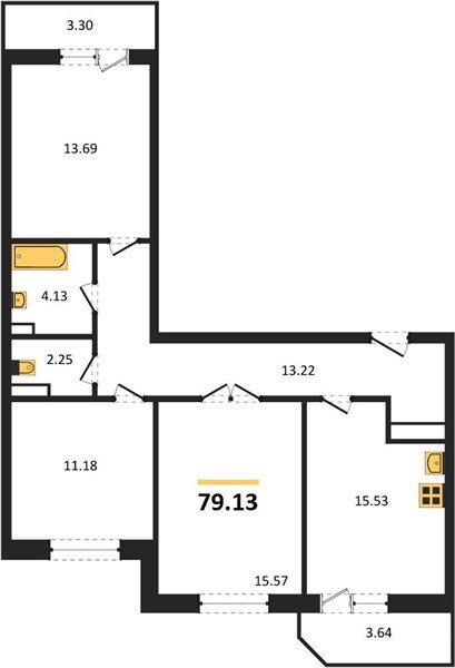 Фото №1: 3-комнатная квартира 79 м² - Краснодар, жилой комплекс Ural, 