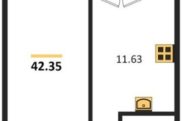 Фото №1: 1-комнатная квартира 42 м² - Краснодар, мкр. жилой комплекс Хорошая Погода, ул. Кирилла Россинского, 3/2
